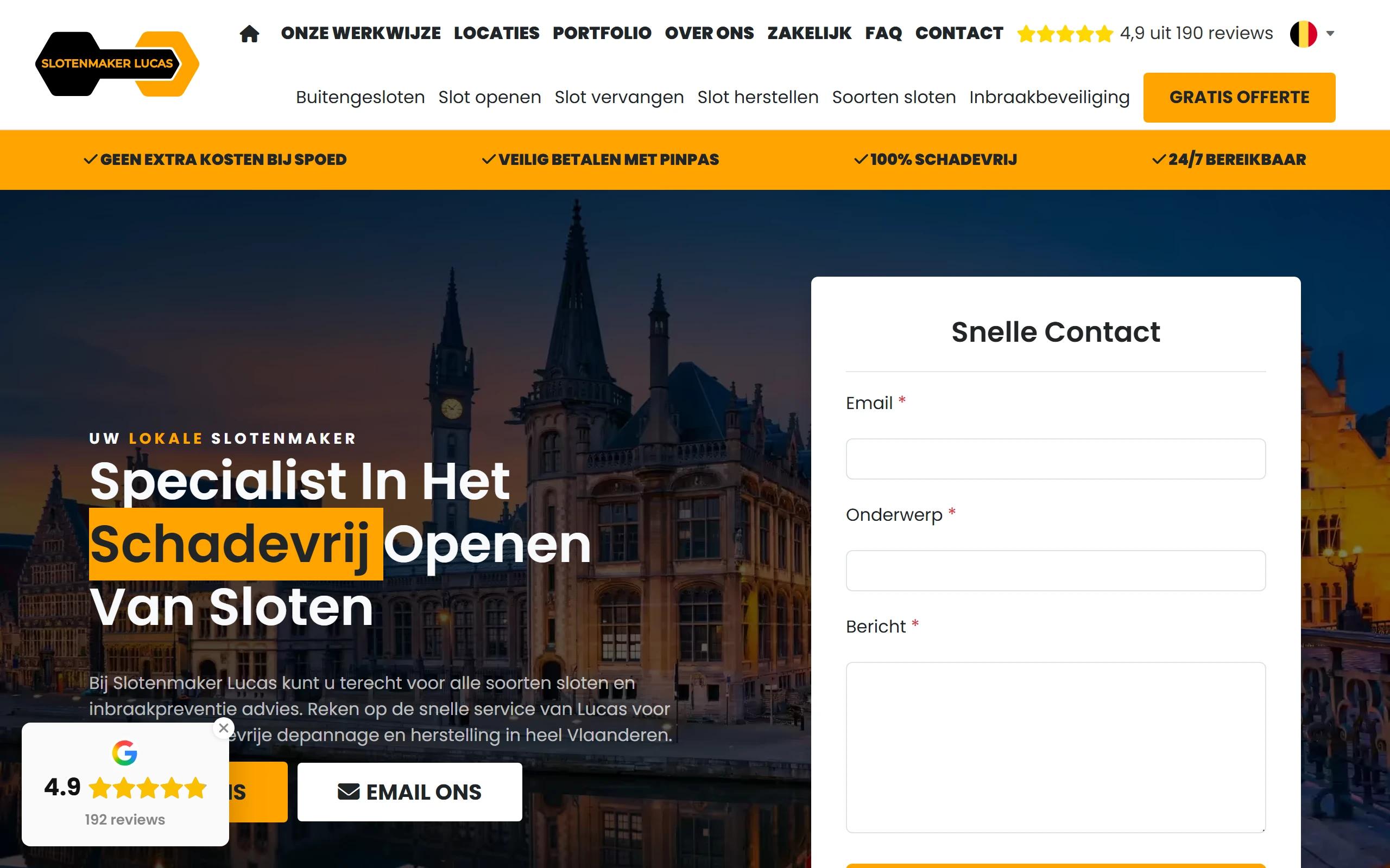 Nieuwe website van de slotenmaker